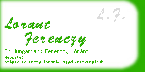 lorant ferenczy business card