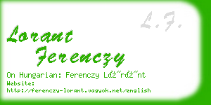 lorant ferenczy business card